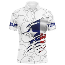 Load image into Gallery viewer, Mens polo bowling shirts Custom name Texas flag Bowling Team Bowlers Jersey, bowling team shirt NQS5224