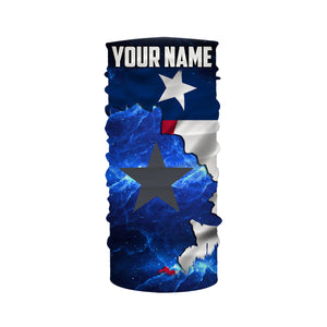 Texas Flag blue galaxy Universe patriotic Custom sun protection fishing jersey - Texas fishing shirts NQS3589