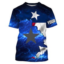 Load image into Gallery viewer, Texas Flag blue galaxy Universe patriotic Custom sun protection fishing jersey - Texas fishing shirts NQS3589