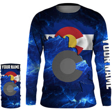 Load image into Gallery viewer, Colorado Flag blue galaxy Universe patriotic Custom sun protection fishing jersey Colorado shirts NQS3591