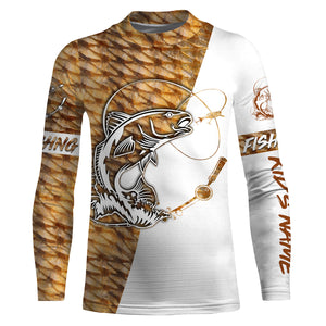 Redfish Puppy Drum fishing scale UV protection quick dry Customize name long sleeves UPF 30+ NQS834