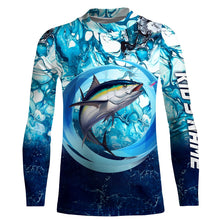 Load image into Gallery viewer, Tuna fishing blue water sea camo saltwater fishing Custom name UV protection performance fishing shirt NQS2622