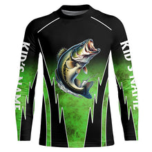 Load image into Gallery viewer, Largemouth Bass fishing green camo Custom performance long sleeve Bass fishing jerseys NQS7282