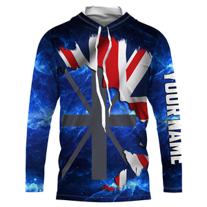 The United Kingdom Flag Universe patriotic Custom UPF fishing Shirts jersey - Custom fishing shirts UK NQS3205