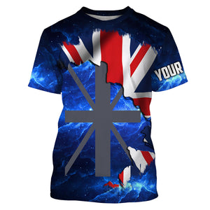 The United Kingdom Flag Universe patriotic Custom UPF fishing Shirts jersey - Custom fishing shirts UK NQS3205