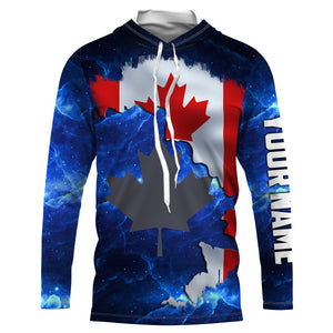 Canadian Flag Universe patriotic Custom fishing Shirts jersey, Canada fishing shirts NQS3206