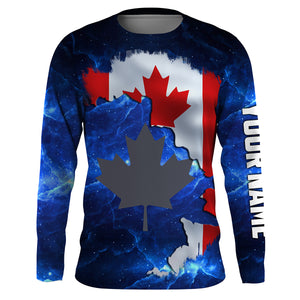 Canadian Flag Universe patriotic Custom fishing Shirts jersey, Canada fishing shirts NQS3206