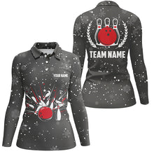 Load image into Gallery viewer, Womens Bowling Polo Shirts Custom Christmas retro bowling team Ladies Bowler Jerseys, bowling gifts NQS6592