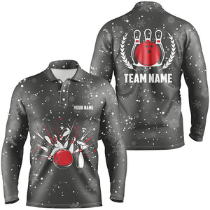 Mens Bowling Polo Shirts Custom Christmas retro bowling team Mens Bowler Jerseys, bowling gifts NQS6592