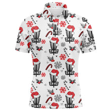 Load image into Gallery viewer, Funny Christmas Disc golf pattern shirts custom mens christmas Disc golf polo shirt, disc golf gifts NQS6855