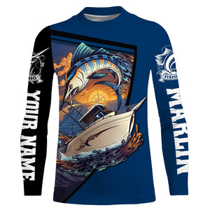 Marlin Fishing 3D All Over printed Customized Name Shirts For Adult And Kid NQS289