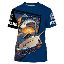 Load image into Gallery viewer, Marlin Fishing 3D All Over printed Customized Name Shirts For Adult And Kid NQS289