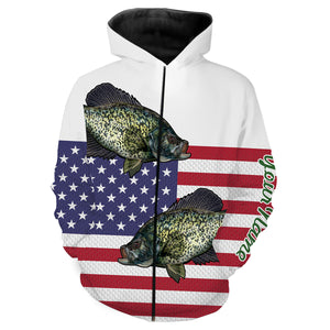 Crappie Fishing American Flag Patriotic 4th of July fishing Customize name All over print shirts NQS461