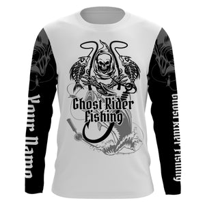 Ghost Rider Fishing Largemouth Bass Fish Reaper UV protection customize name long sleeves shirt NQS710