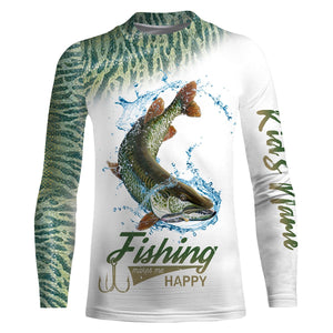 Musky Fishing Customize Name 3D All Over Printed Shirts Personalized Fishing Gift For Father, Men, Women And Kid NQS350