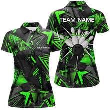 Load image into Gallery viewer, Black green camo Bowling Polo Shirt for women, Personalized Bowling Team Shirts Jerseys NQS6871