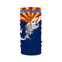 Load image into Gallery viewer, AZ Fishing Custom Arizona Flag Fish hook skull Custom Name sun protection custom fishing shirts NQS3316