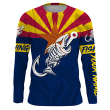 Load image into Gallery viewer, AZ Fishing Custom Arizona Flag Fish hook skull Custom Name sun protection custom fishing shirts NQS3316