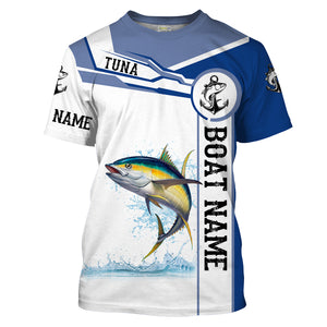 Tuna fishing UV protection Customize boat name tournament long sleeves fishing shirts NQS1972