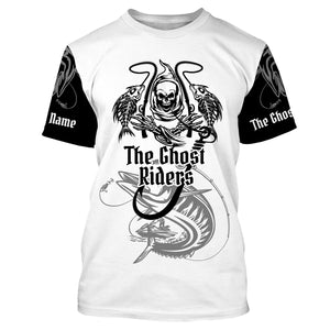 The Ghost Rider Jetski Fishing Kingfish Fish Reaper UV protection customize name fishing shirts NQS718
