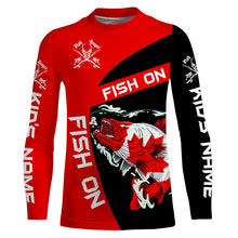 Load image into Gallery viewer, Walleye fishing Canadian flag Custom sun protection Long sleeve Fishing Shirts, walleye Fishing Gifts NQS4565