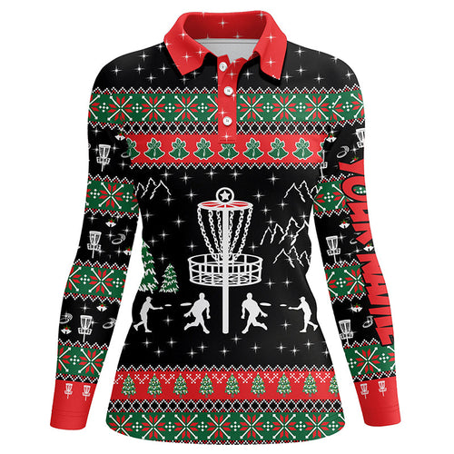Funny ugly Christmas Womens golf polo shirt custom disc golf apparel Disc golf shirt for ladies NQS6643