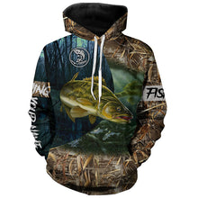 Load image into Gallery viewer, Walleye Fishing Custom Name 3D All Over Printed Camo Shirts For Adult And Kid Personalized Fishing Gift NQS293