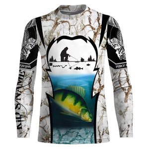 Perch ice fishing Winter camo custom fishing shirts for men Performance UV protection UPF 30+ NQS1013