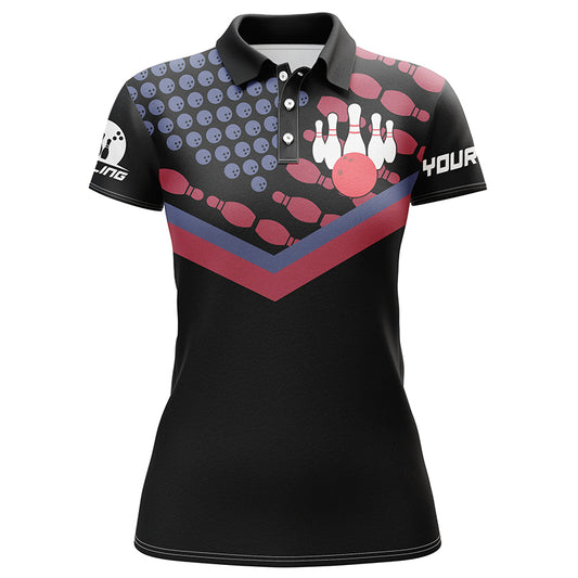Custom bowling shirt for women – personalized team jersey front view