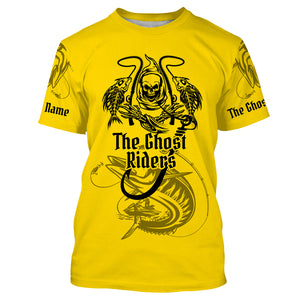 The Ghost Riders Gold Jetski Fishing Kingfish Fish Reaper UV protection custom name fishing shirts NQS727