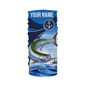 Tarpon fishing blue sea underwater ocean Custom Name performance long sleeve fishing shirt NQS3782