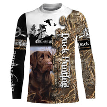 Load image into Gallery viewer, Duck hunt waterfowl hunting dog labrador retriever camouflage clothes Customize Name 3D All Over Printed Shirts plus size NQS1021