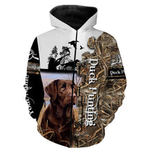 Load image into Gallery viewer, Duck hunt waterfowl hunting dog labrador retriever camouflage clothes Customize Name 3D All Over Printed Shirts plus size NQS1021
