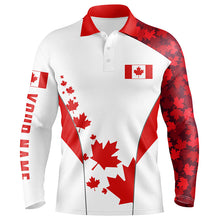 Load image into Gallery viewer, Men golf polo shirts Canadian flag custom patriotic red maple leaf golf shirt for men golf wears NQS7169