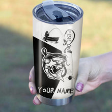 Load image into Gallery viewer, Catfish Fish On Customize Name Fishing Tumbler Cup  Personalized Fishing Gift For Fisherman NQS369