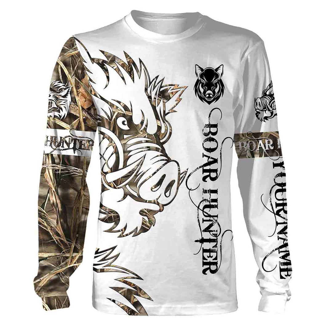 Boar Hunting Tattoo camo hunting clothes skull Customize Name 3D All Over Printed Shirts NQS869