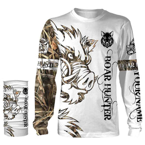 Boar Hunting Tattoo camo hunting clothes skull Customize Name 3D All Over Printed Shirts NQS869