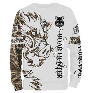 Boar Hunting Tattoo camo hunting clothes skull Customize Name 3D All Over Printed Shirts NQS869