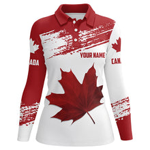 Load image into Gallery viewer, Canadian flag Womens golf polo shirt custom Maple leaves patriotic Canada golf shirt for ladies NQS6659