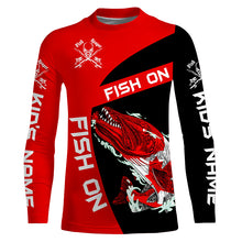 Load image into Gallery viewer, Northern Pike fishing Canadian flag Custom sun protection Long sleeve Fishing Shirt, Pike Fishing Gift NQS4594