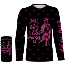 Load image into Gallery viewer, Just a girl who loves horses tattoo pink camo Customize Name 3D All Over Printed Shirts NQS2989