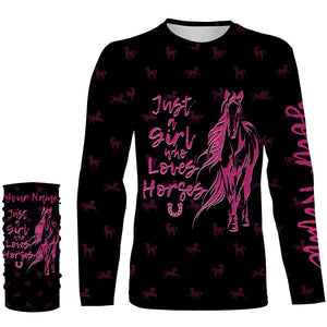 Just a girl who loves horses tattoo pink camo Customize Name 3D All Over Printed Shirts NQS2989