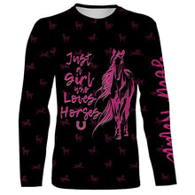 Load image into Gallery viewer, Just a girl who loves horses tattoo pink camo Customize Name 3D All Over Printed Shirts NQS2989