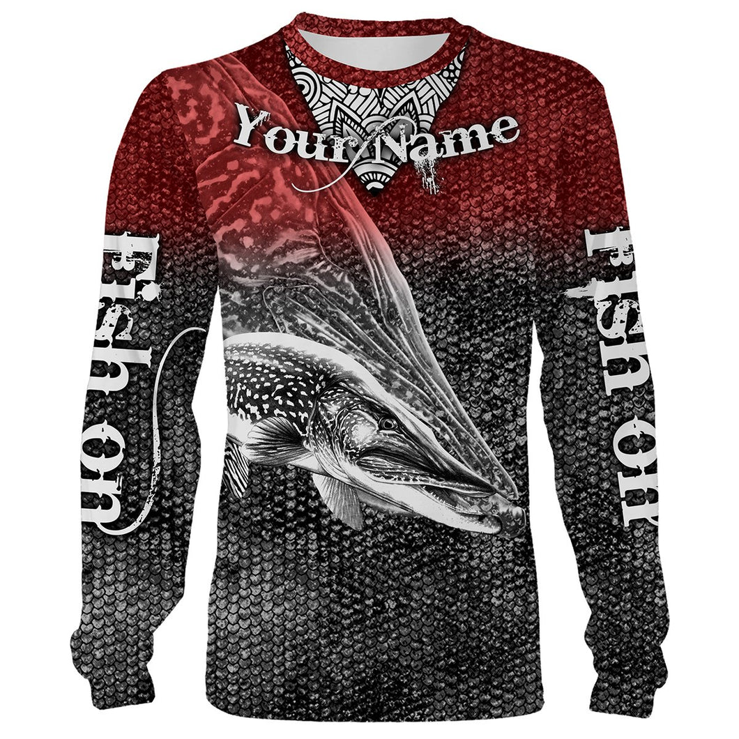 Northern Pike  Fishing Fish On customize name all over print shirts personalized fishing gift NQS229