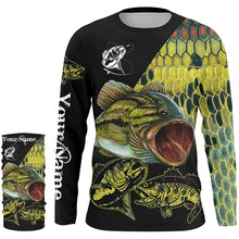 Load image into Gallery viewer, Largemouth Bass Fishing Scale Customize Name All Over Printed Shirts Personalized Fishing Gift NQS230