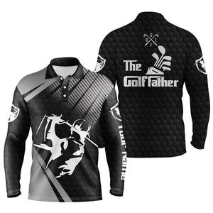 Personalized the Golf father Polo Shirts for Men Black golf UPF shirts, gifts for golf lovers NQS3510