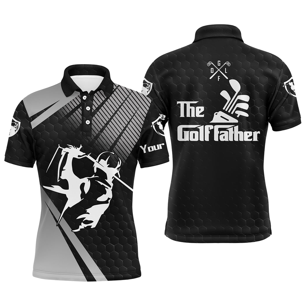 Personalized the Golf father Polo Shirts for Men Black golf UPF shirts, gifts for golf lovers NQS3510