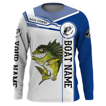 Load image into Gallery viewer, Angry Largemouth Bass fishing Custom name and boat name fishing shirts for men, custom fishing apparel NQS4180