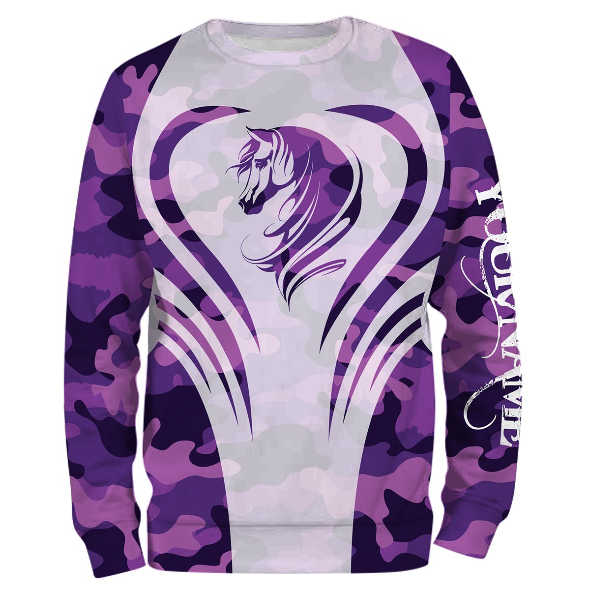 Love Horse purple camo Custom All over print Shirts, personalized horse gifts for girls - NQS2688