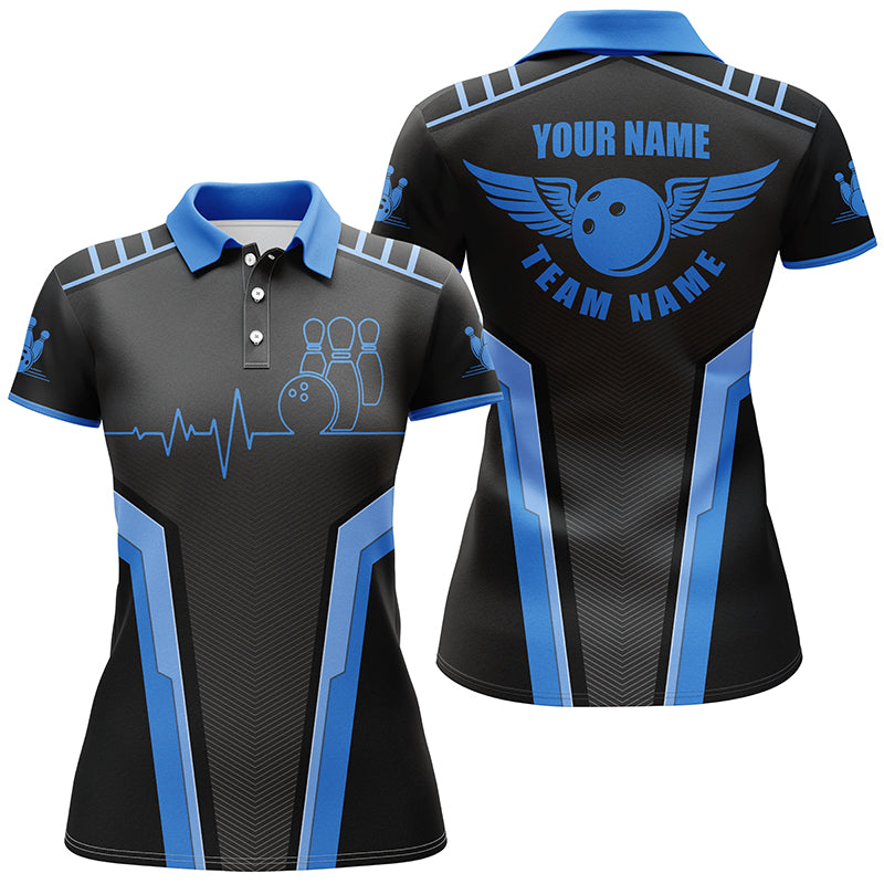 Custom bowling shirt for women – personalized team jersey front view